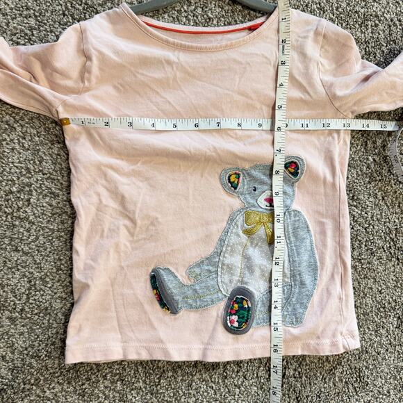 MINI BODEN Girls Bear Applique Long Sleeve Peach 7-8 Years Old - Picture 5 of 6